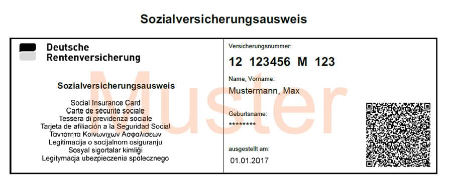 sozialversicherungsausweis - Numéro de sécurité sociale